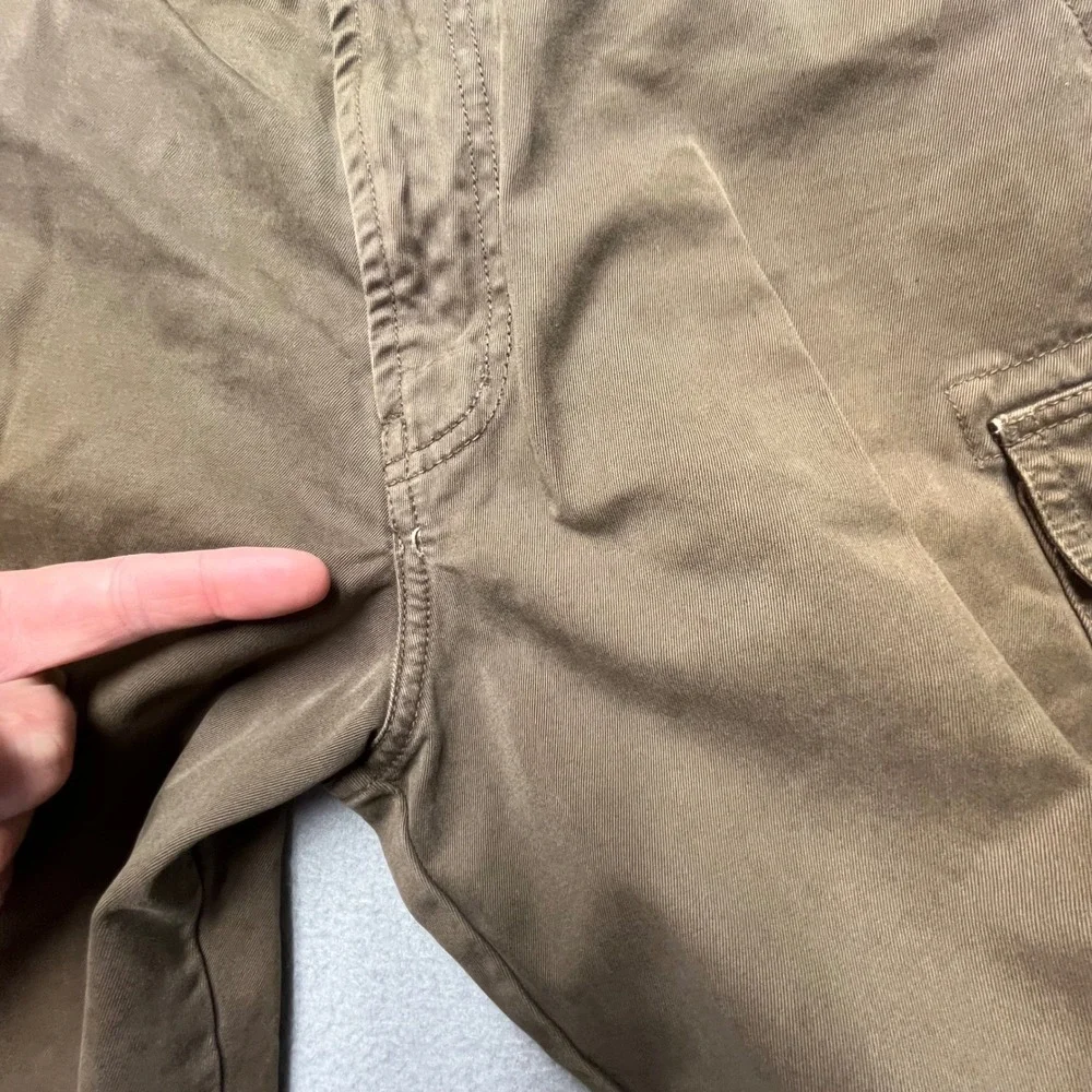 VTG Lucky Brand Mens Brown Cotton Twill Cargo Shorts Utility Workwear 32 Y2K‎